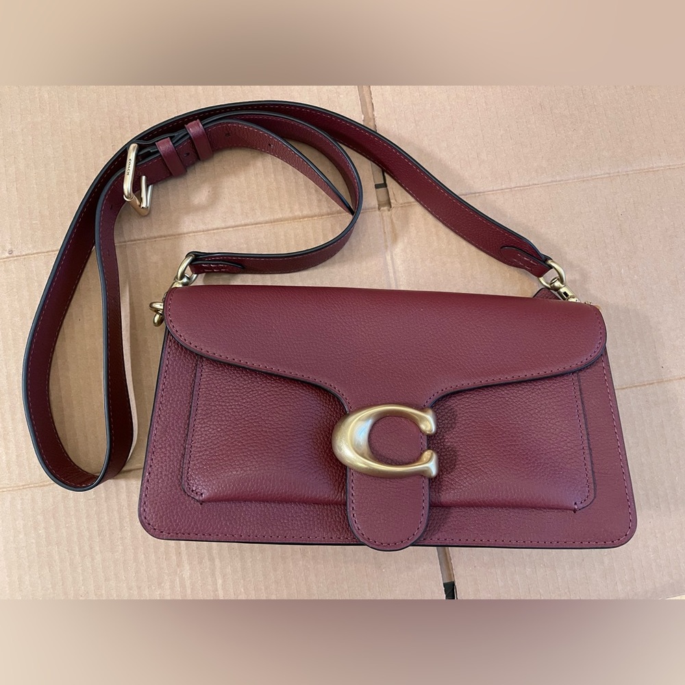 Coach Tabby Shoulder Bag 26 Leather Wine color - with cross body strap